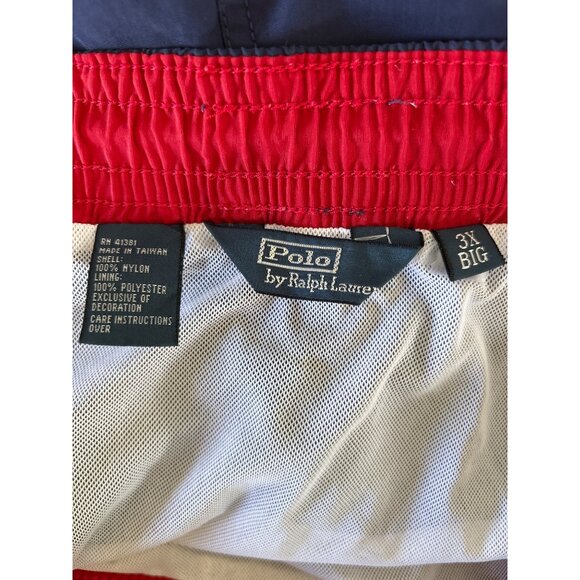 Ralph Lauren Polo Mens Swim Trunks Size 3X BIG Navy Red Swim Cruise Resort EUC - Picture 8 of 9